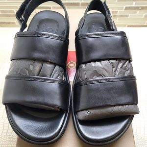 Cole Haan Crawford  Soft Black Leather Men's Dress Sandals (Great Value)